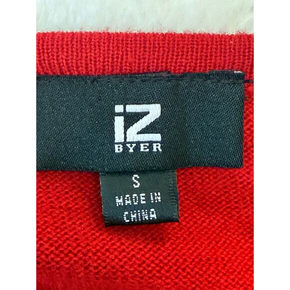 IZ Byer Red Knit Sweater Dress with 3/4 Sleeves - Picture 3 of 3